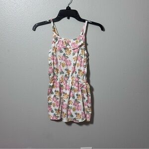 Little Lass Kids Girl Floral White Romper size 8.